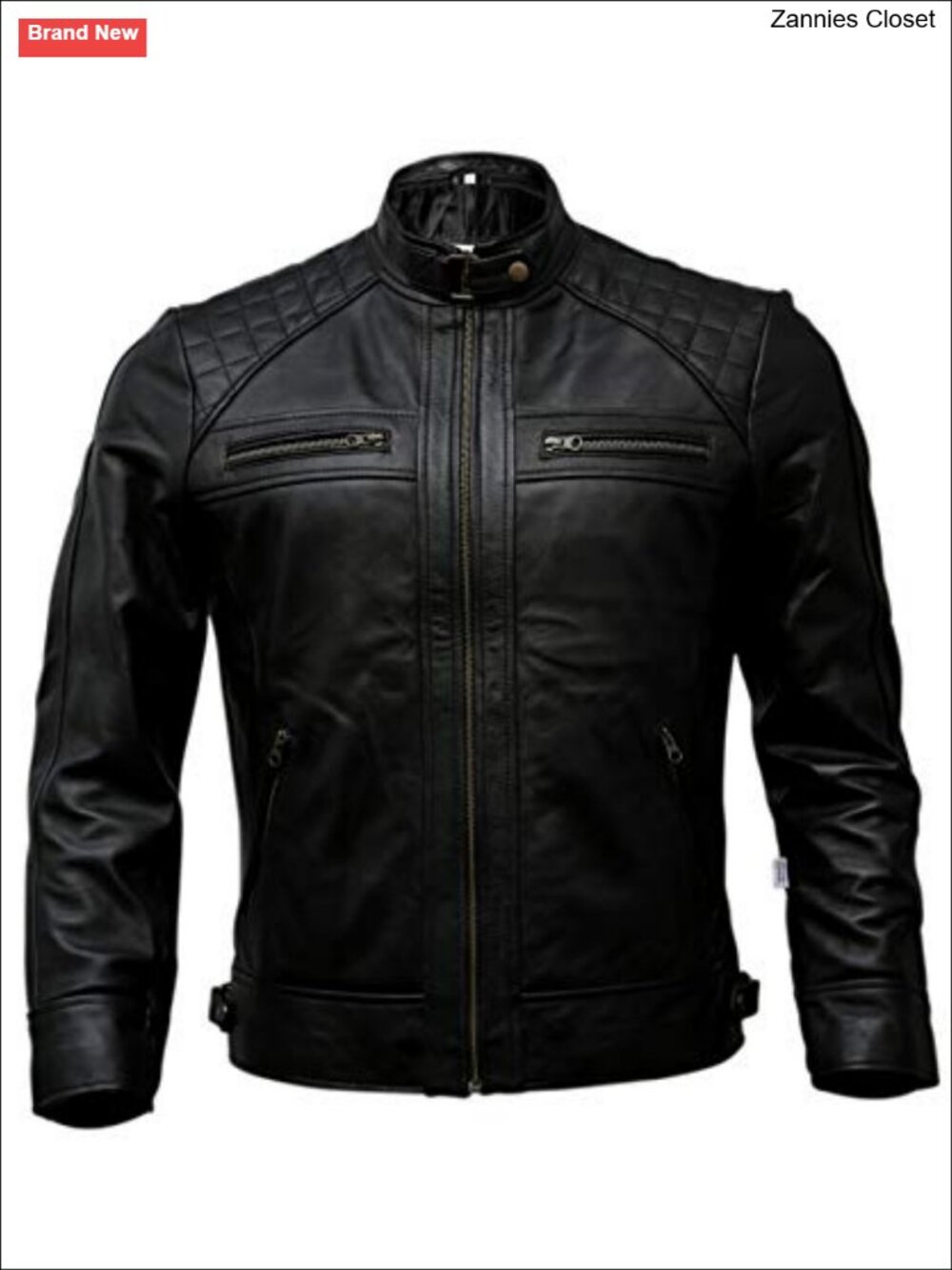 Lambskin Leather Motorcycle Jacket Cafe Racer Slim Fit Biker Coat